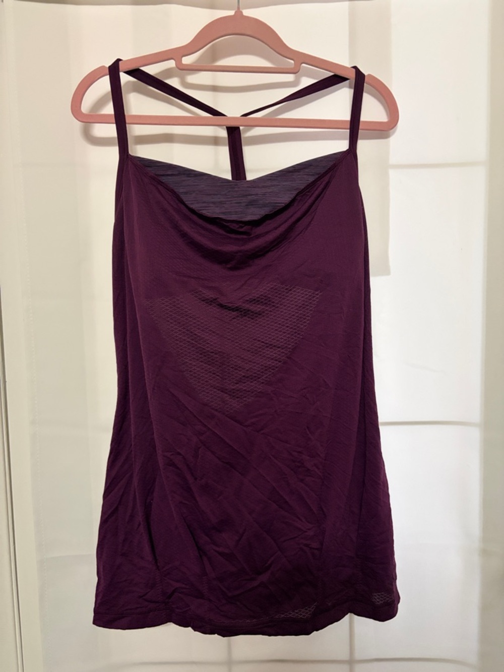 lululemon athletica Plum Strappy Tank Top with built in bra Estimate size 10